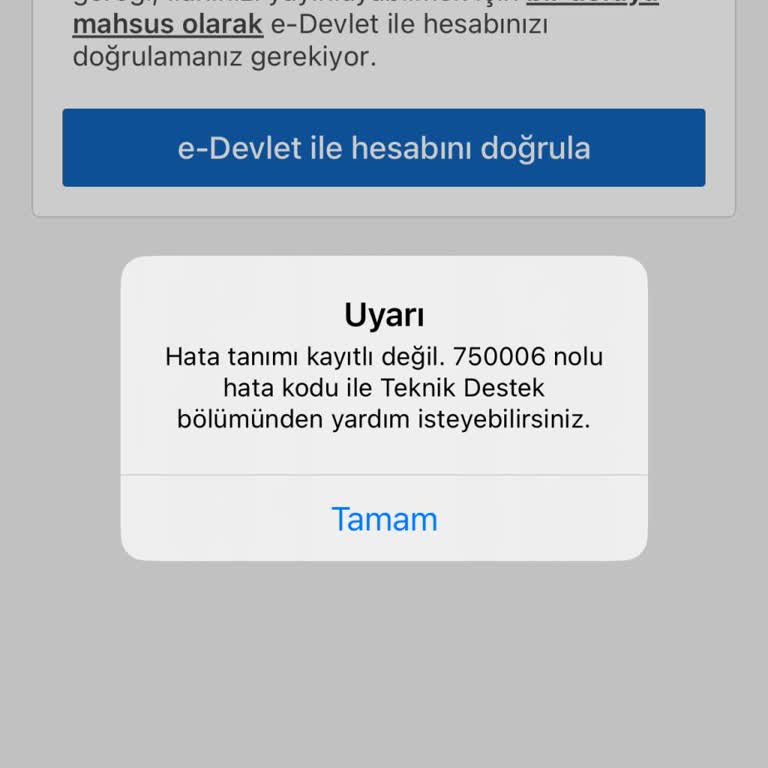 Sahibinden Şahininden 750006 Numaralı Hata