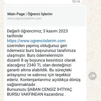 Şaban Cengiz Vakfı (Burs Başvuru) Vakıf Bursu İle İlgili Şikayet