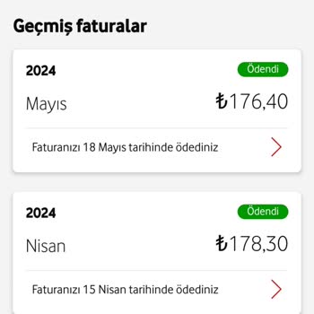 Vodafone 4 Katı Olan Fatura Tarifesi