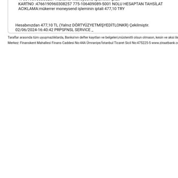 Ziraat Bankası İzinsiz Para Çekilim