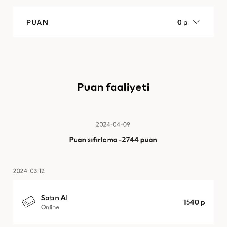 H&M Markası Uygulamada Ki Puanları Siliyor.