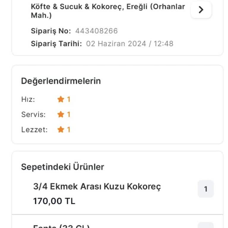Migros Yemek Siparişim Teslim Edilmedi
