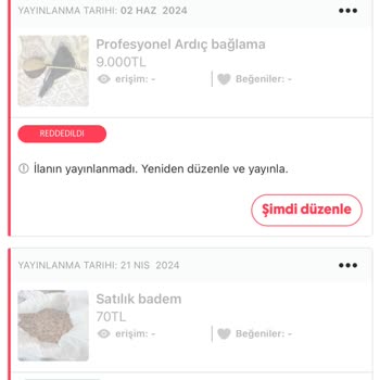 Letgo İlanım Red Ediliyor