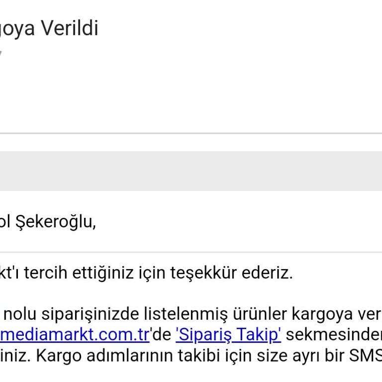 Media Markt İptal İşlemi Yapmayıp Kargoya Verdi.