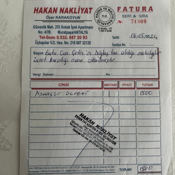 Doğtaş Mobilyanın Teslimat Günü Asansör Ücreti Talep Etmesi
