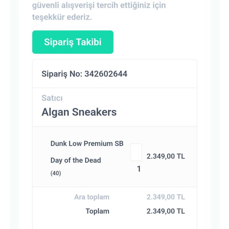 Shopier Algan Sneakers Mağazasından Haber Alamıyorum!