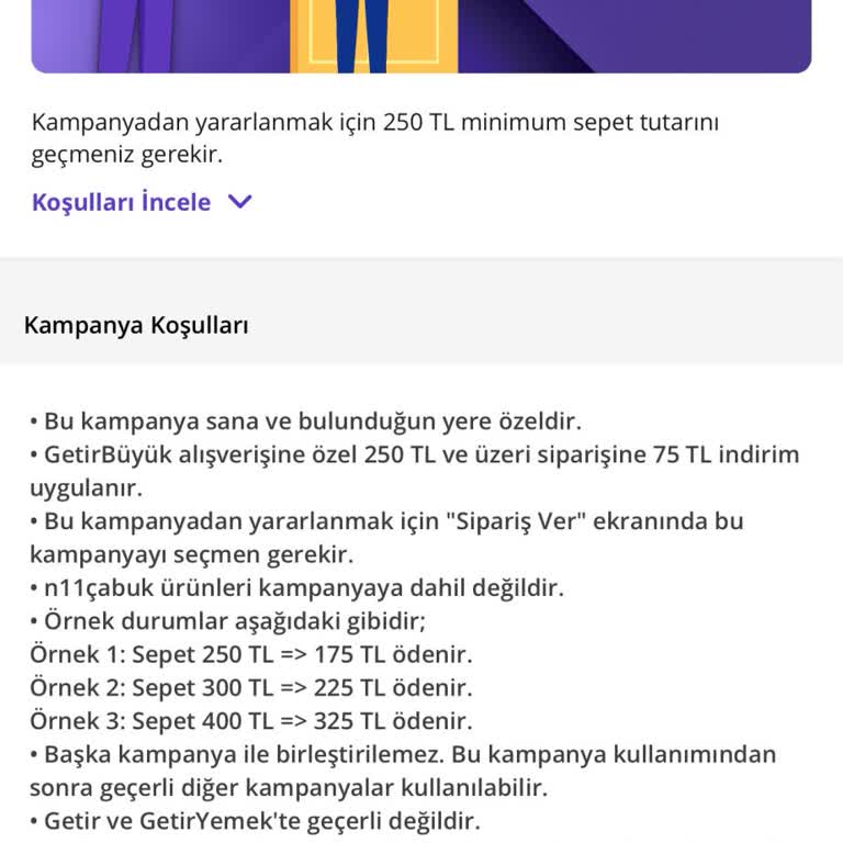 Getir Verdiği Kampanyayı Kullandırmıyor