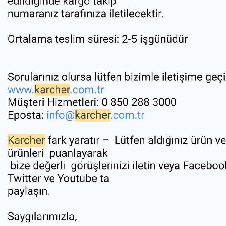 Karcher Türkiye Şikayet Var