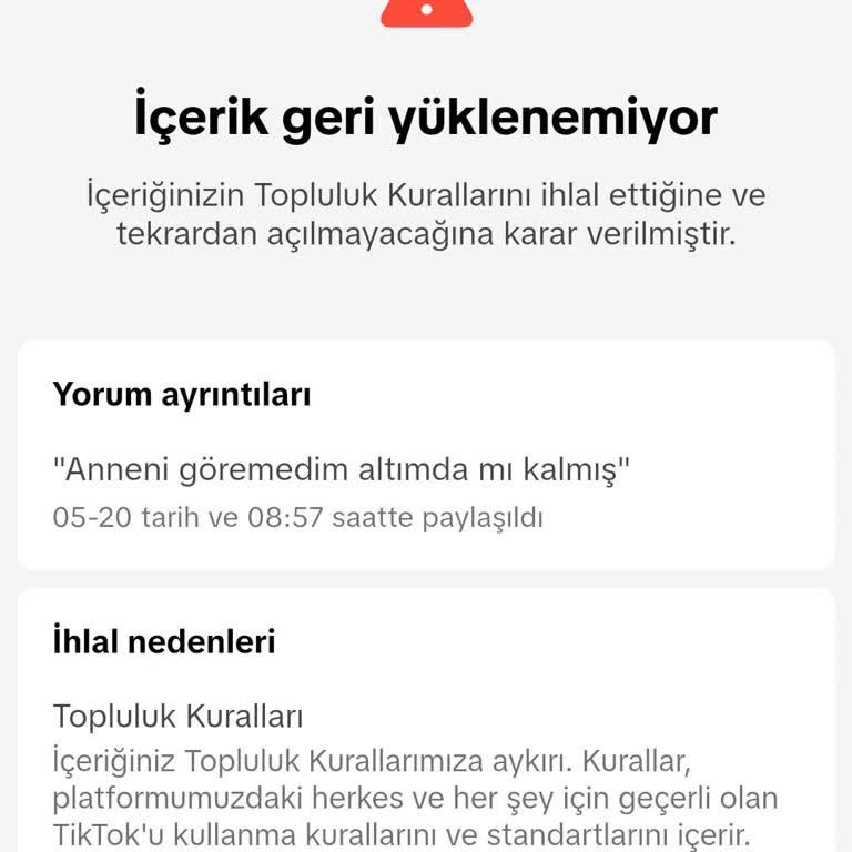 TikTok Yorumumdan Dolayı Ban Attı
