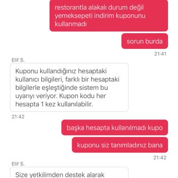 Yemeksepeti Kupon Kullanımında Yaşanan Sorun Ve Müşteri Hizmetleri Deneyimi