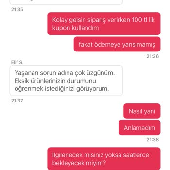 Yemeksepeti Kupon Kullanımında Yaşanan Sorun Ve Müşteri Hizmetleri Deneyimi