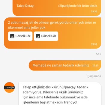 Trendyol Eksik Ürün Teslimatı Ve İlgisiz Müşteri Hizmetleri