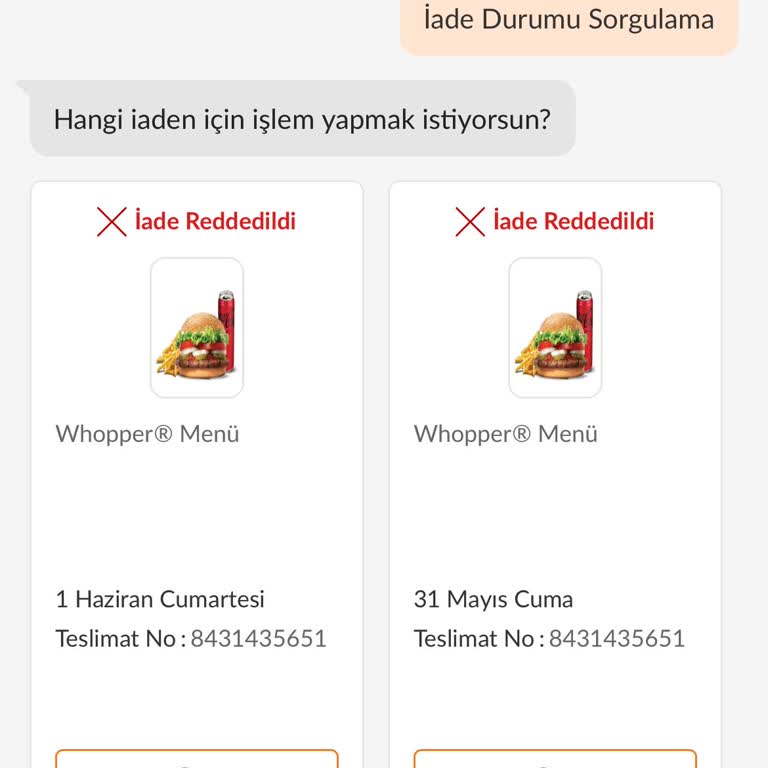 Burger King Ve Trendyol Ücretimi İade Etmiyor