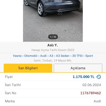 Sahibinden Audi A3 Araç İlanında Yaşadığım Sorun Ve Kayıp