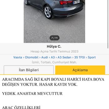Sahibinden Audi A3 Araç İlanında Yaşadığım Sorun Ve Kayıp
