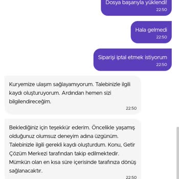 Getir Firması Siparişimi Teslim Etmedi Ve Paramı İade Etmedi!
