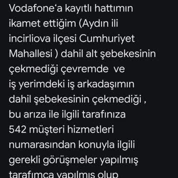 Vodafone Şebeke Ve İnternet Problemi