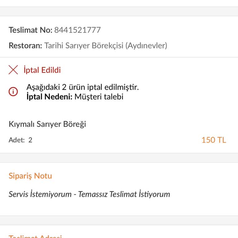 Trendyol Yasaklı Kurye Yüzünden Teslim Edilmeyen Sipariş, Yapılmayan İade