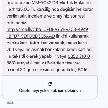 Arçelik Mutfak Şefi Yedek Parça Temin Edilemiyor