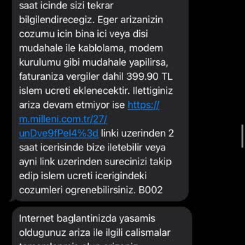 Millenicom İnternet Kesintisi Yaşıyorum