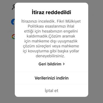 TikTok Hesabı Geri İstiyorum