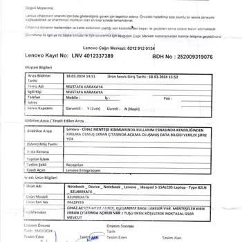 BDH Bilişim Destek Hizmetleri 3 Aydır Dizüstü Bilgisayar Serviste Bekliyor Tamir İçin
