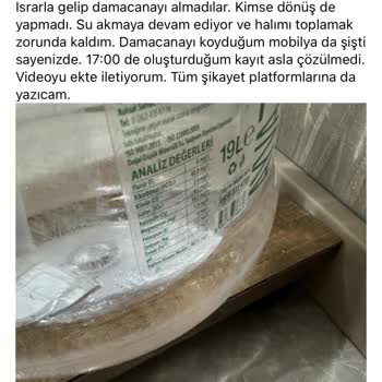 Getir Su Damacana Hasarını Çözmüyor