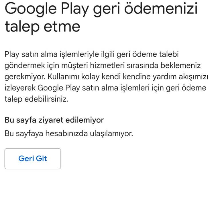Google Play Geri Ödeme Sorunu