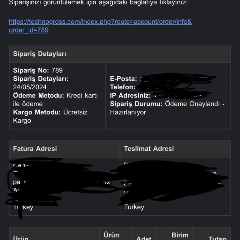 Techno Gross Dan Aldığım Ürünüm Elime Ulaşmadı