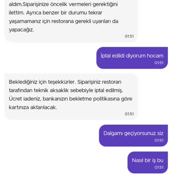 Getir Yemek Sipariş İptalleri Ve Mağduriyet