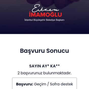 İBB - İstanbul Büyükşehir Belediyesi Sedep Başvuru Sonucum