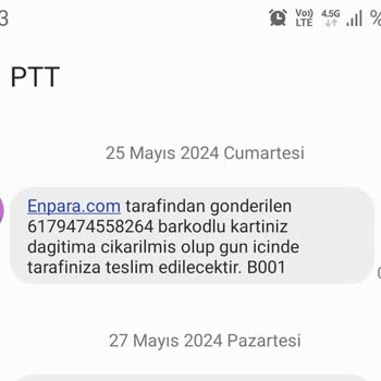 Enpara Sancaktepe PTT Kartımı Başka Ne Olduğu Belli Olmayan İnsana Vermiş