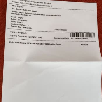 Xiaomi Pad 6 Tablet Aldım Açık Kutu Geldi