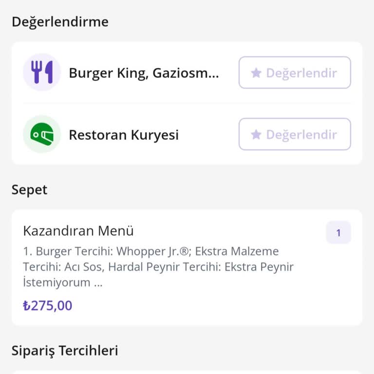 Getir Yemek İade