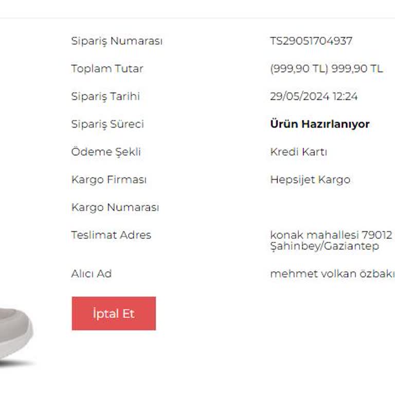 Slazenger 1 Haftadır Gönderilmeyen Sipariş