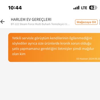 Alf Yetkili Servis Trendyol Harlem Satıcı Buharlı Temizleyici Sorunu