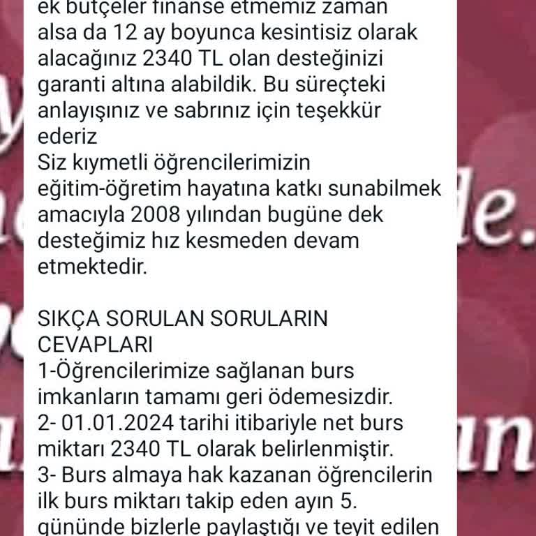 Fırsat Eşitliği Vakfı (Burs Başvurusu) Fırsat Eşitliği Vakfı Burs