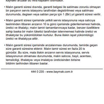 Baymak Dolce Vita Dpy 24 Garanti Süresi Sorunu