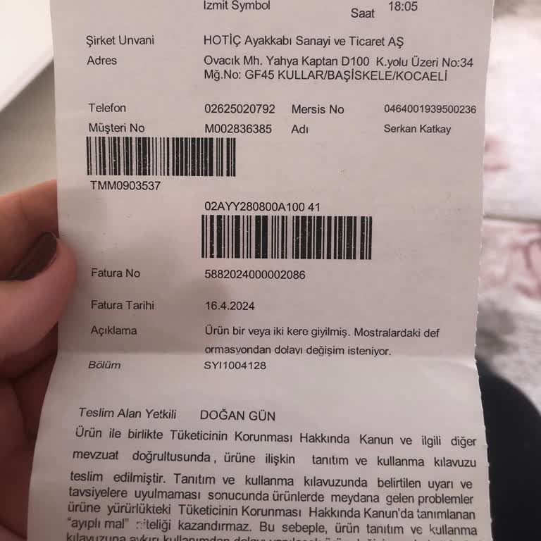 Hotiç İn 1 Ayda 2defa Giyilmiş İç Kısmı Yırtılan Ayakkabısı Hk