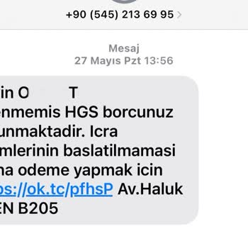 HGS Borcum Varken Gelen Alakasız SMS Hk.