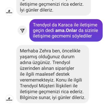 Karaca Züccaciye Karaca Sözde Müşteri Hizmetleri, Çözüm Sunmuyorlar, Kes Yapıştır Cevap