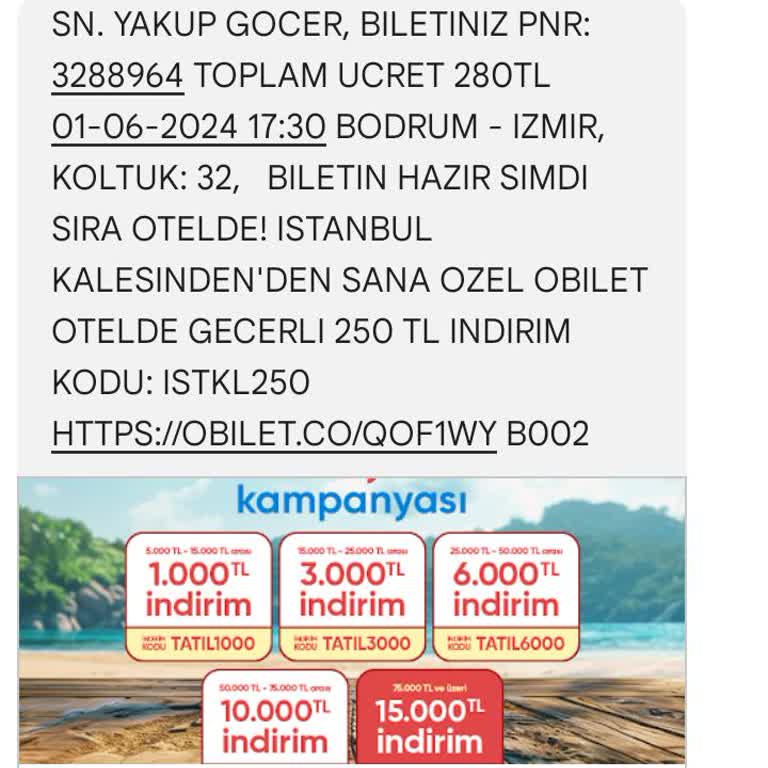 İstanbul Kalesi Seyahat Bilet Linki Sorunu: Bodrum'dan İzmir'e Yolculuğumda Yaşadığım Mağduriyet