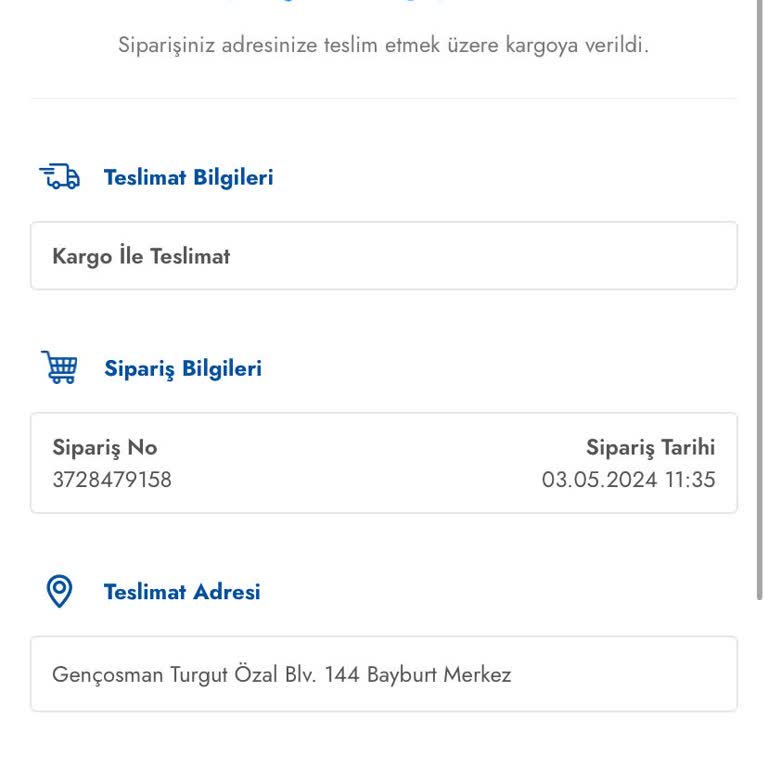 Cepte Şok Teslim Edilmeyen Ürün