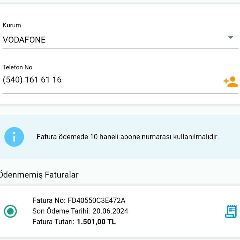 Vodafone Fazla Vergi Ve Telsiz Kullanım Ücreti Yansıması.