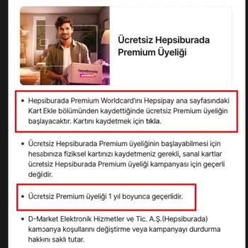 Hepsiburada Premium Worldcard Premium Ücreti Alınması