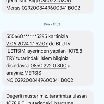 Blutv Kartımdan Para Çekmiş