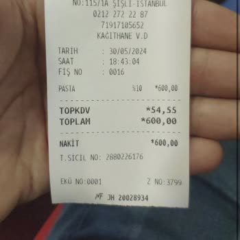 Trendyol Yemek Siparişine Ait Fiş Gönderilmemesi