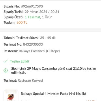 Trendyol Yemek Siparişine Ait Fiş Gönderilmemesi