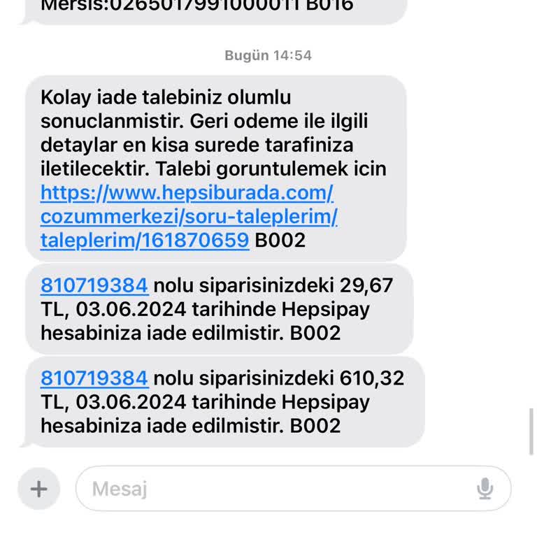 Hepsiburada Hepsipay İade Sorunu