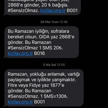 Türk Kızılay Kapattığım Halde Israrla Mesajlara Devam Ediyor